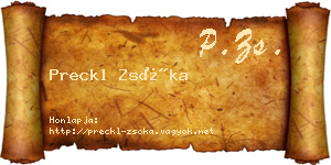 Preckl Zsóka névjegykártya